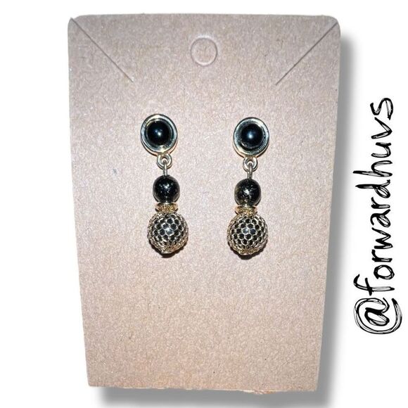 Bundle Sale 3 for $15 | Liz Claiborne Gold Tone Bead & Mesh Drop Earrings - Picture 8 of 9